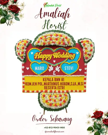 Papan Bunga Pernikahan Selacai